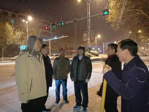 图为除徐汇川副市长带队查看除雪情况